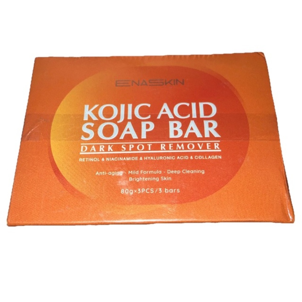 3 Kojic Acid Dark Spot Remover Soap Bars Vitamin C Retinol Collagen Exp 7/26